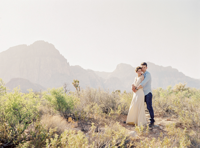 las vegas mountains engagement photo 