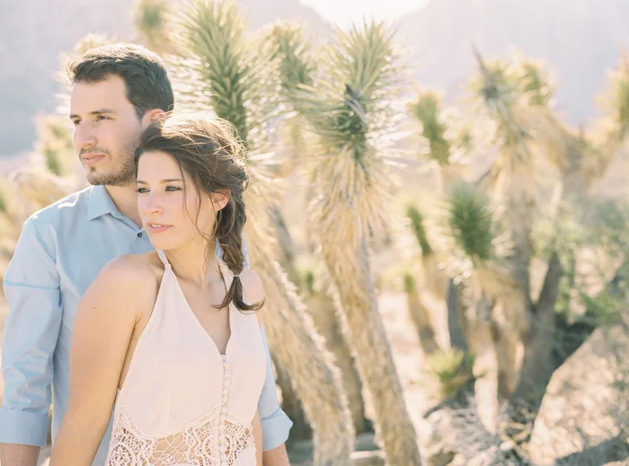 joshua trees engagement photo