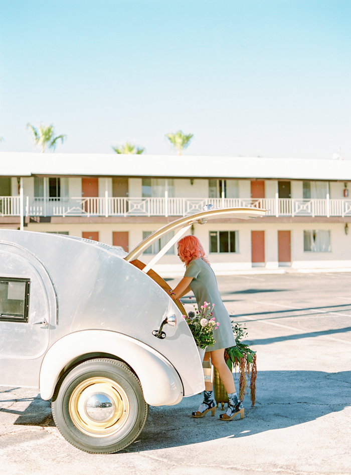 vintage las vegas pop up wedding chapel teardrop trailer