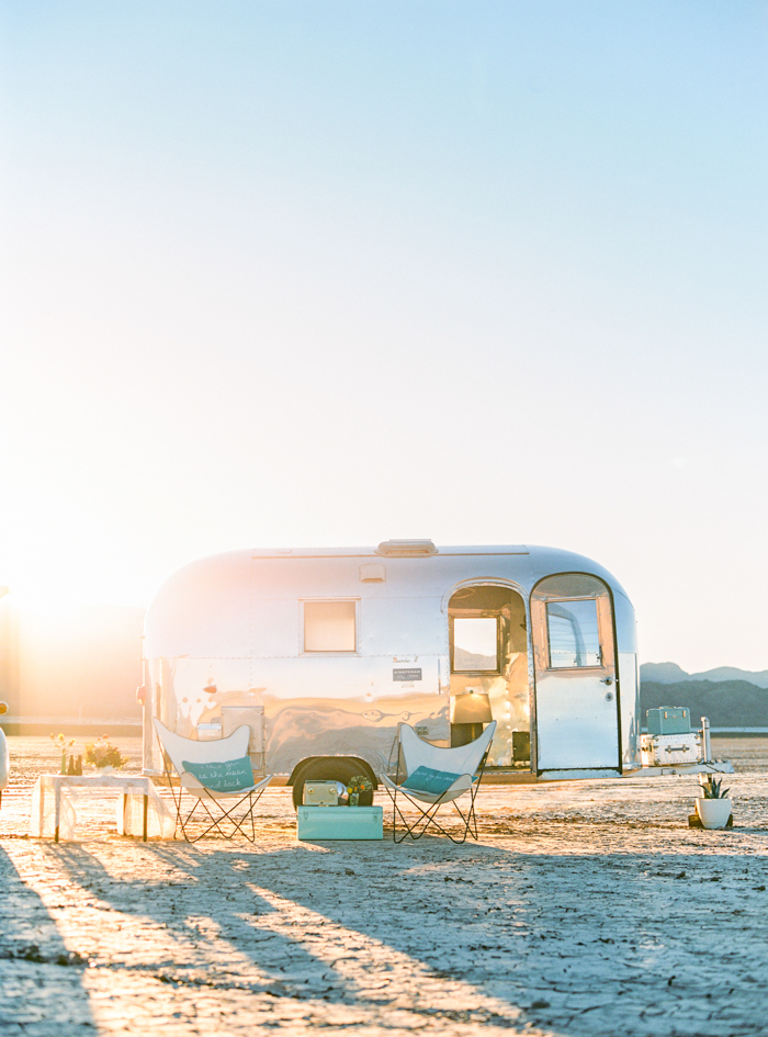 silver trailer airstream wedding rental las vegas