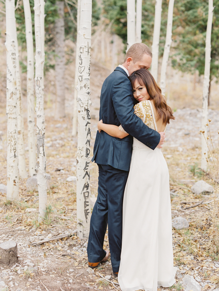 romantic vegas forest engagement photo 4