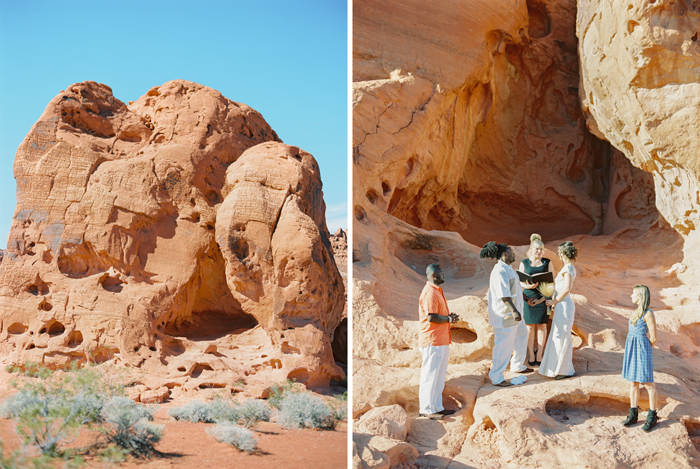 outdoor desert wedding ceremony valley of fire