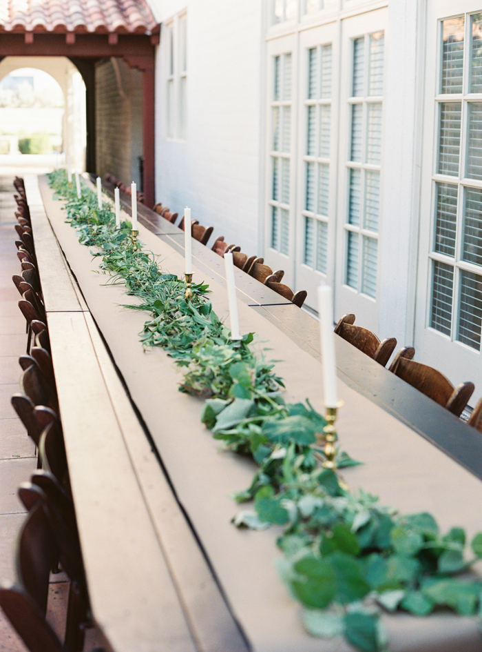 las vegas boho wedding greenery table runner