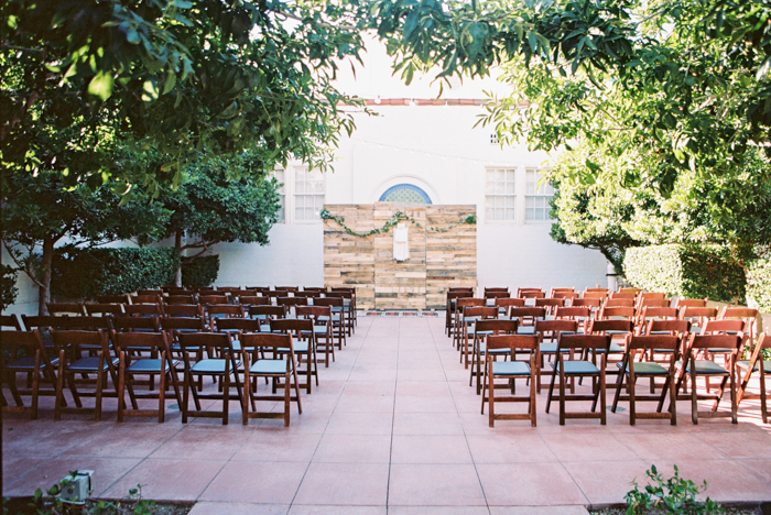 reclaimed wood boho wedding ceremony altar
