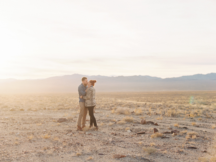 desert sunsets make for the best engagement backdrop