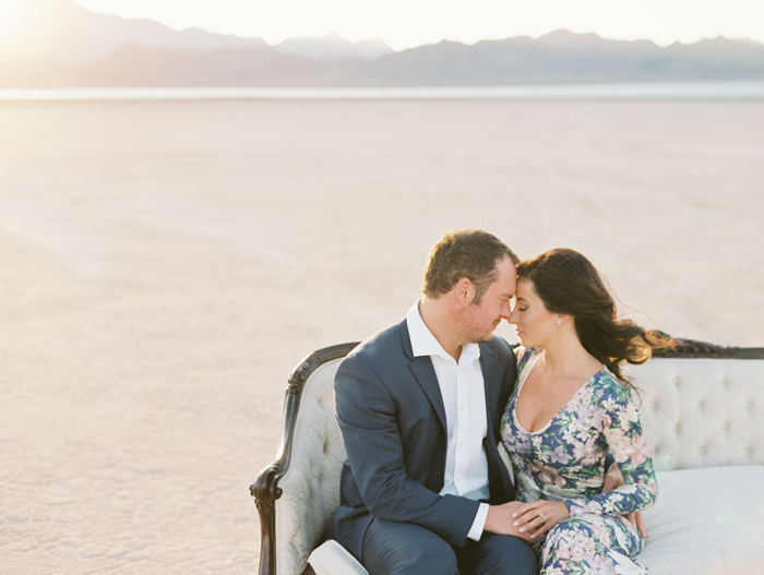 romantic las vegas desert engagement photo 