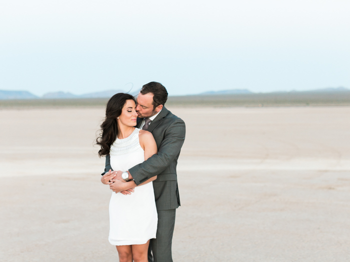 romantic las vegas desert engagement photo 