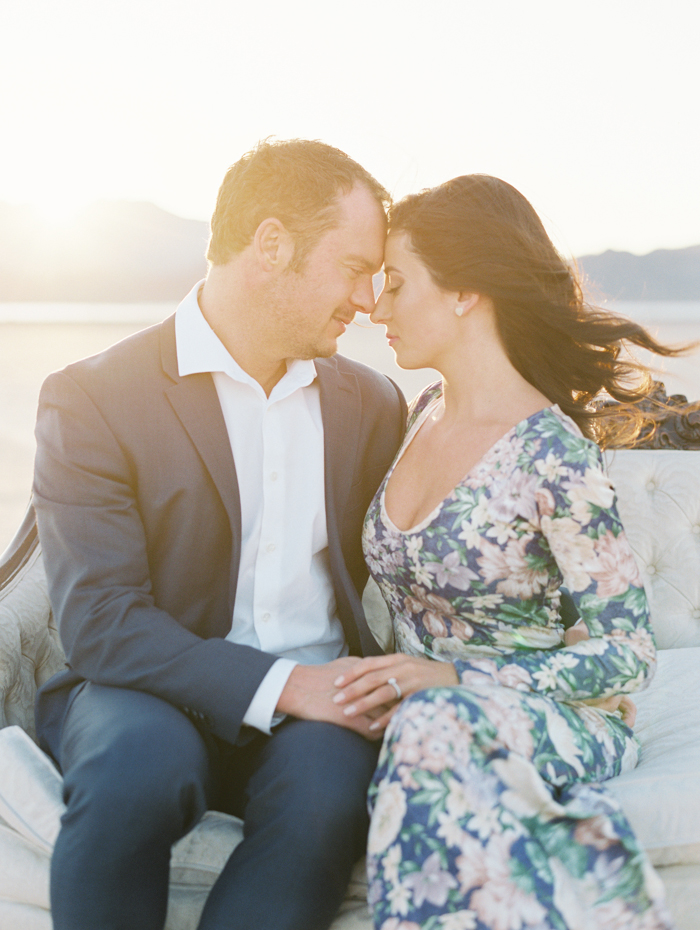 romantic las vegas desert engagement photo 