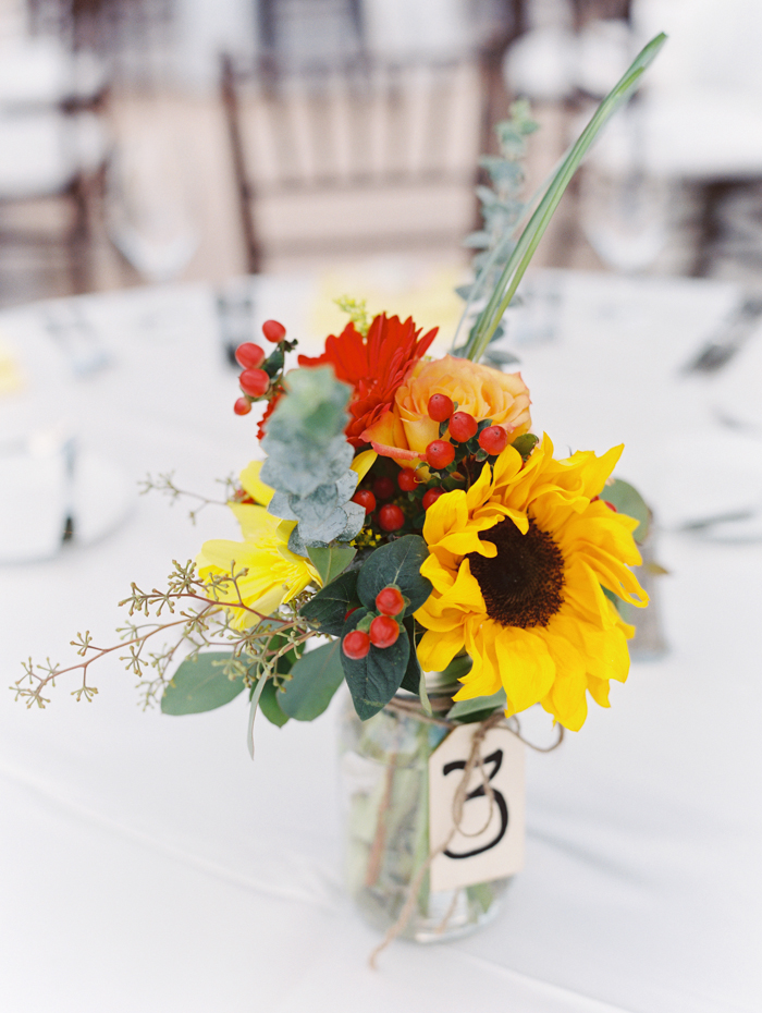 sunflowers centerpieces | destination wedding at the westin lake las vegas | gaby j photography las vegas wedding photographer 