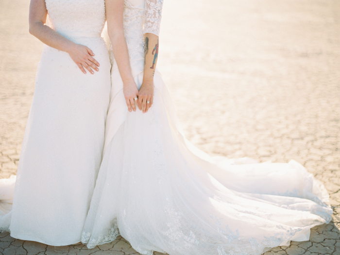 romantic eldorado dry lake bed elopement | las vegas elopement photographer| gaby j photography | same sex desert elopement inspiration