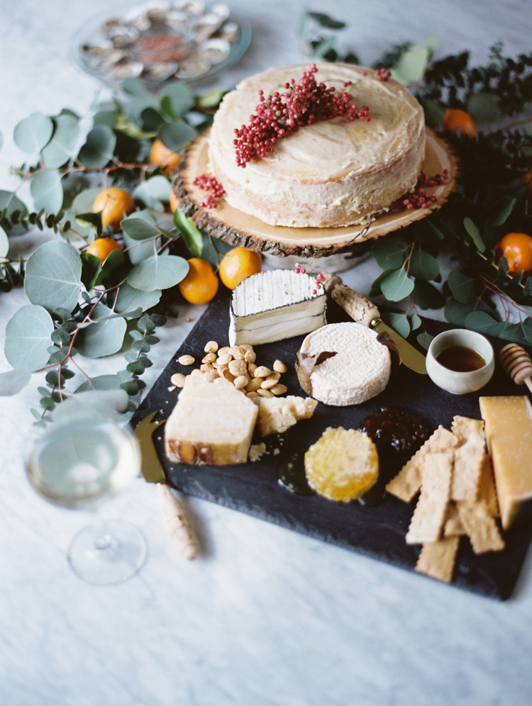 herb de provence cake with dried pink peppercorn | charcuterie spread | intimate birthday dinner | gaby j photography