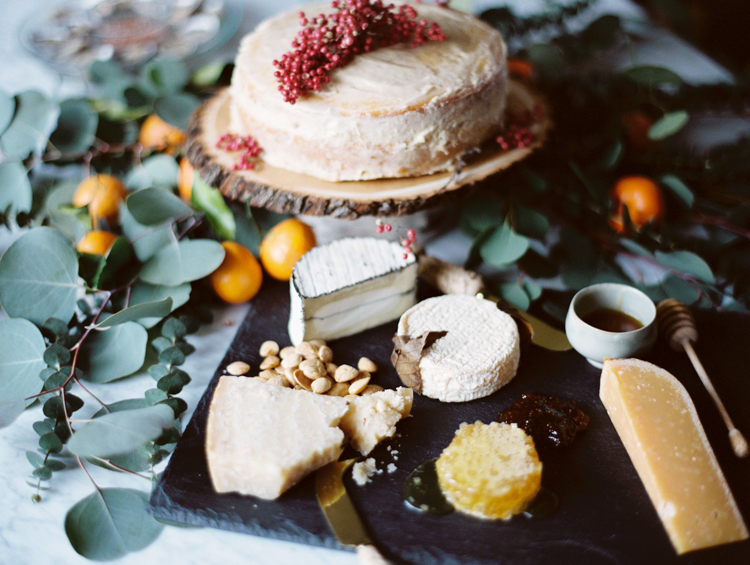 herb de provence cake with dried pink peppercorn | charcuterie spread | intimate birthday dinner | gaby j photography