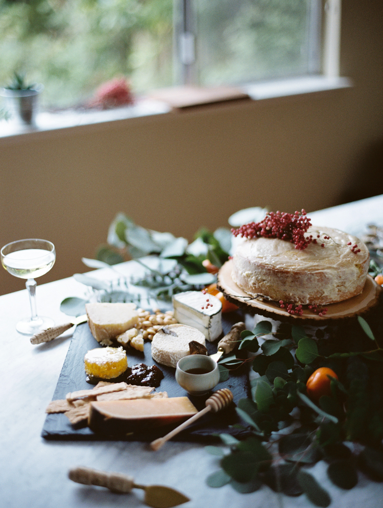 herb de provence cake with dried pink peppercorn | charcuterie spread | intimate birthday dinner | gaby j photography