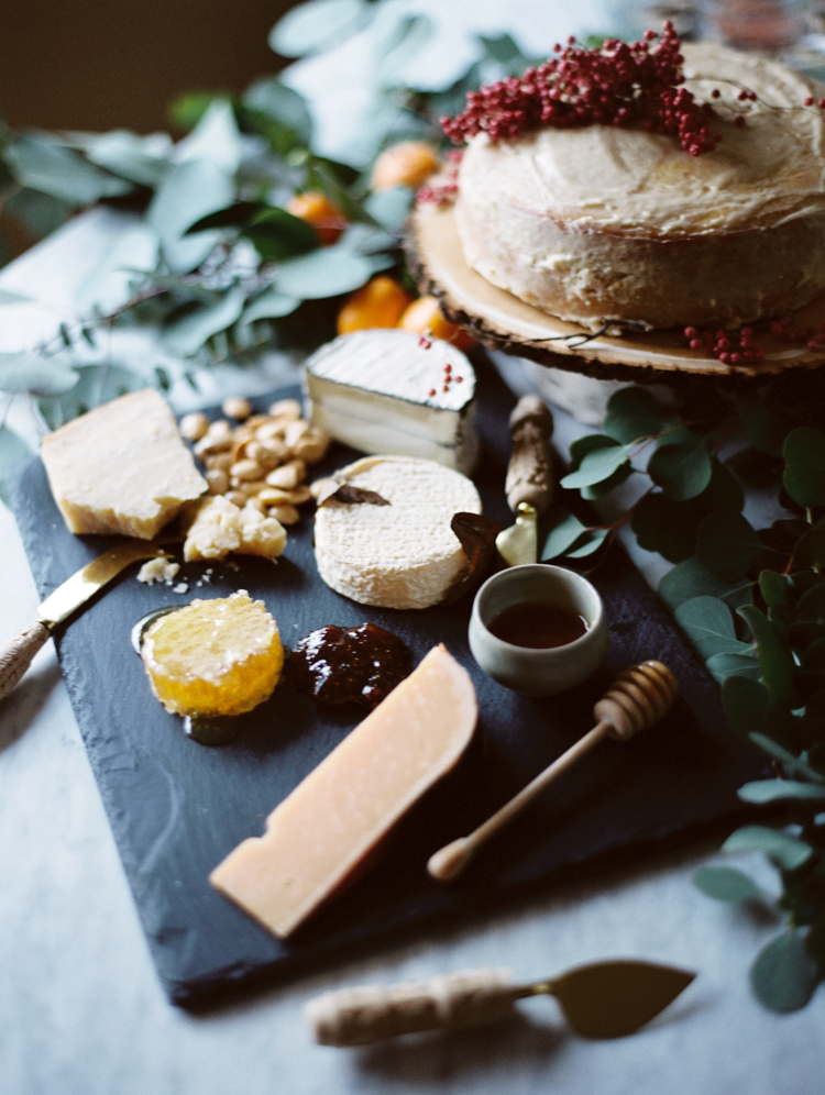 herb de provence cake with dried pink peppercorn | charcuterie spread | intimate birthday dinner | gaby j photography