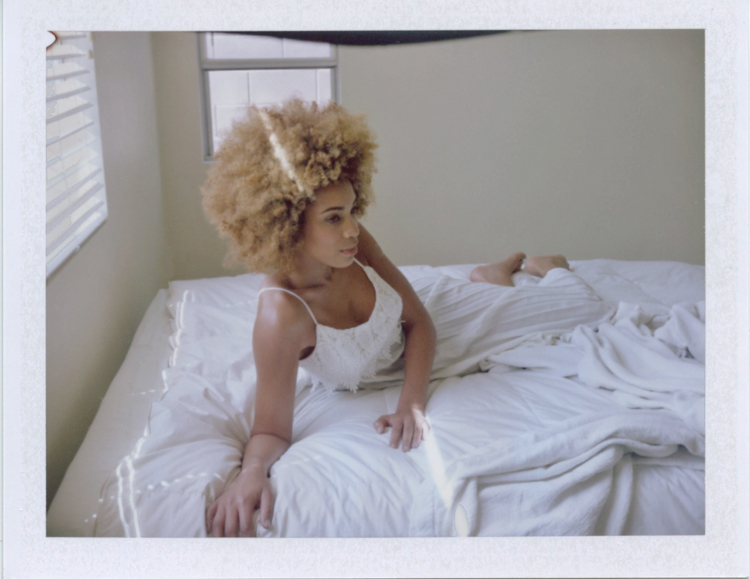 natural boudoir photography | polaroid boudoir | gaby j photography | natural afro curls | ruby finch salon | las vegas boudoir photographer
