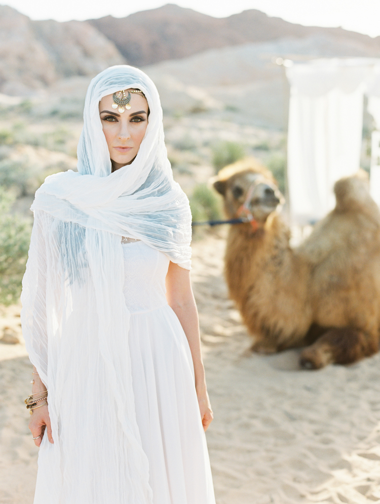 moroccan inspired desert wedding | gaby j photography | desert wedding inspiration with a camel