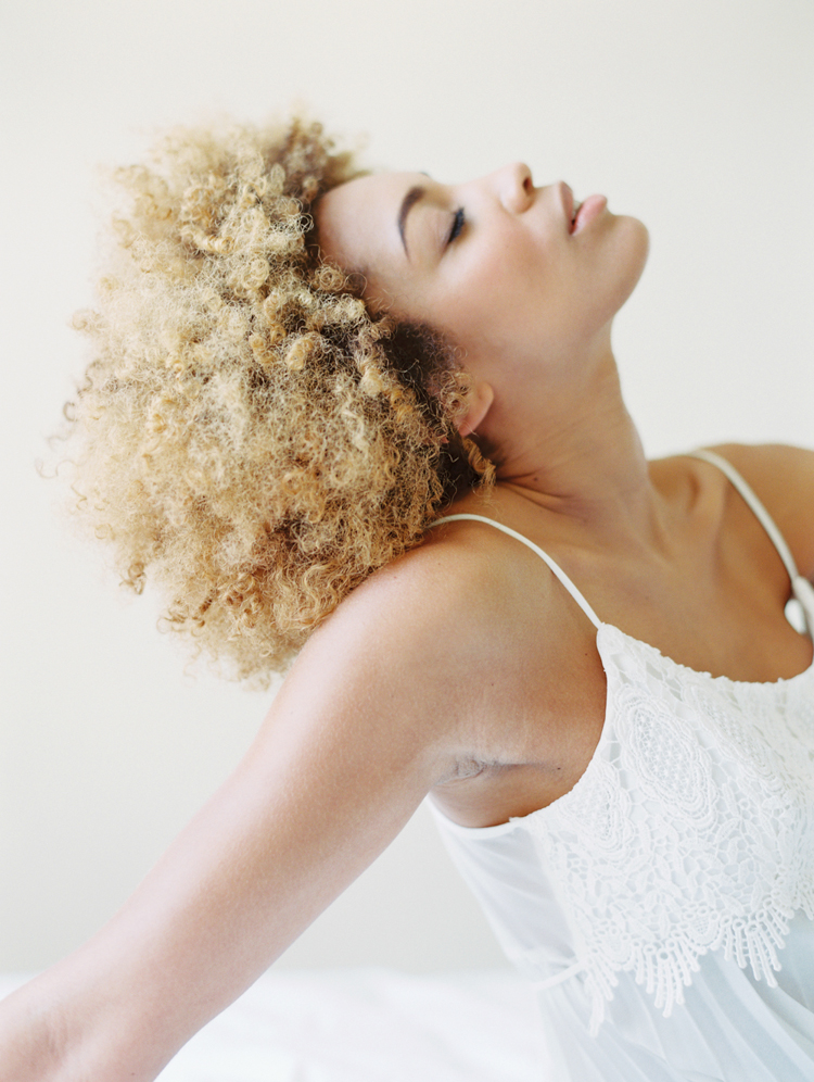 intimate at home bridal boudoir | las vegas fine art boudoir photographer | gaby j photography | ruby finch | natural afro inspiration