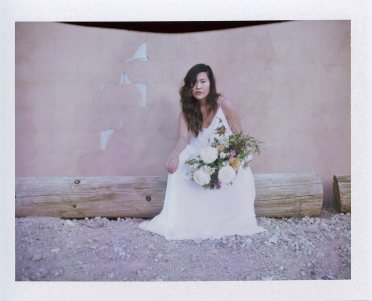 minimal desert wedding inspiration on polaroid | gaby j photography