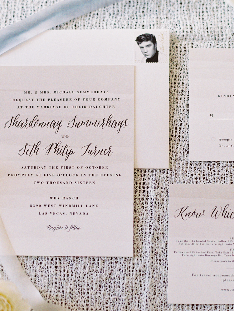 las vegas wedding invitations elvis stamp