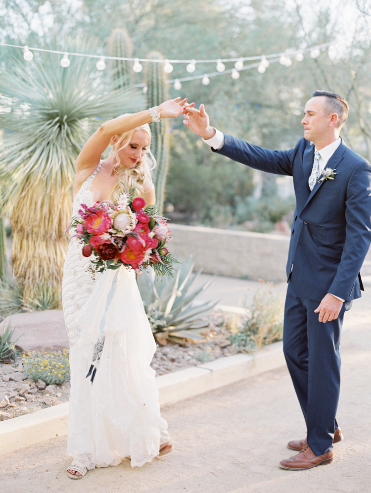 springs preserve cactus alley wedding photo