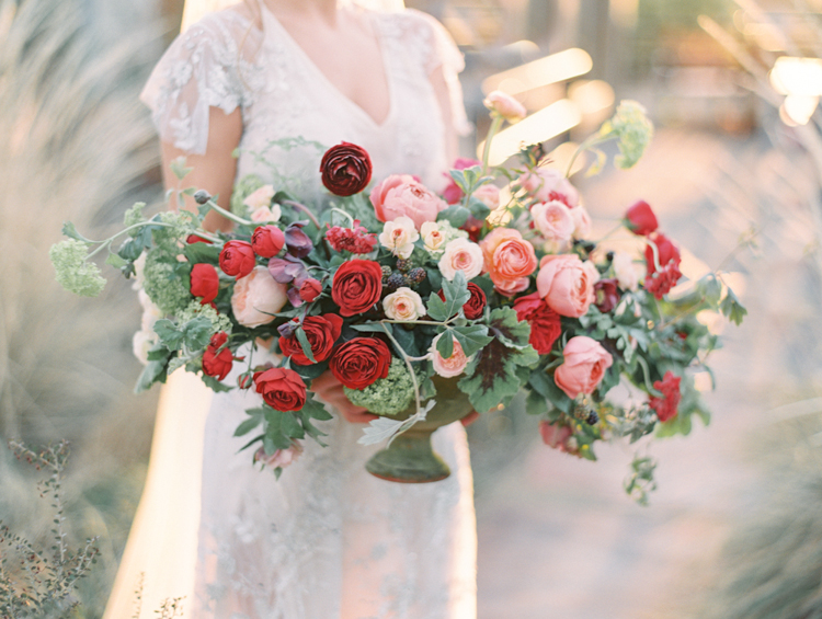 lush english garden inspired wedding florals