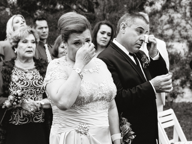 parents crying during wedding ceremony