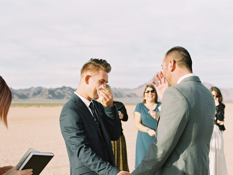 groom crying during ceremony