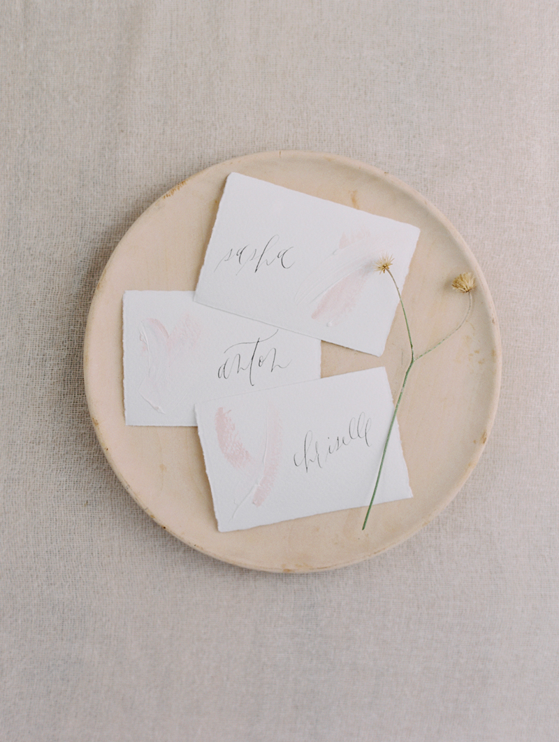 minimal pastel wedding escort cards