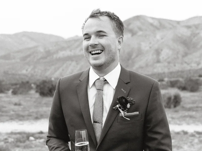 groom smiling