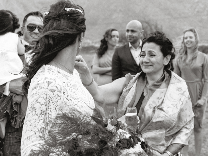 mother of the bride crying during wedding