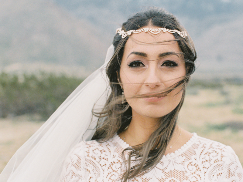 bride hair flowing in the wind