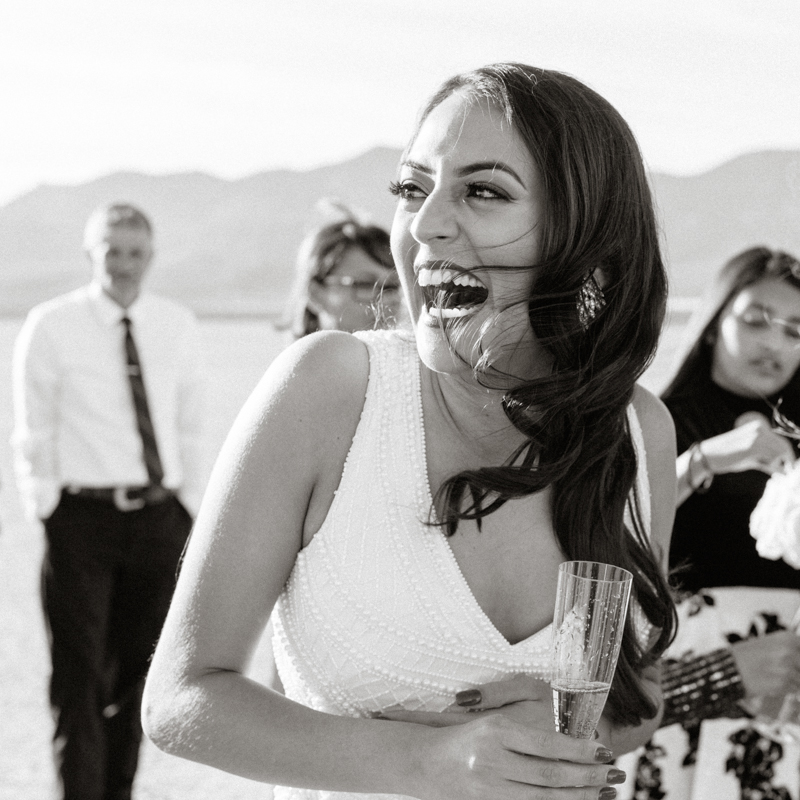 bride laughing hysterically