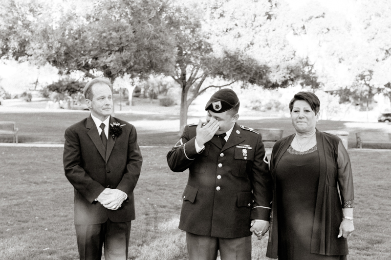 groom crying with mother