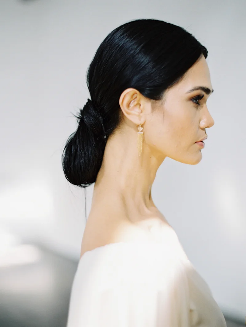 low chignon bridal hair - ruby finch salon