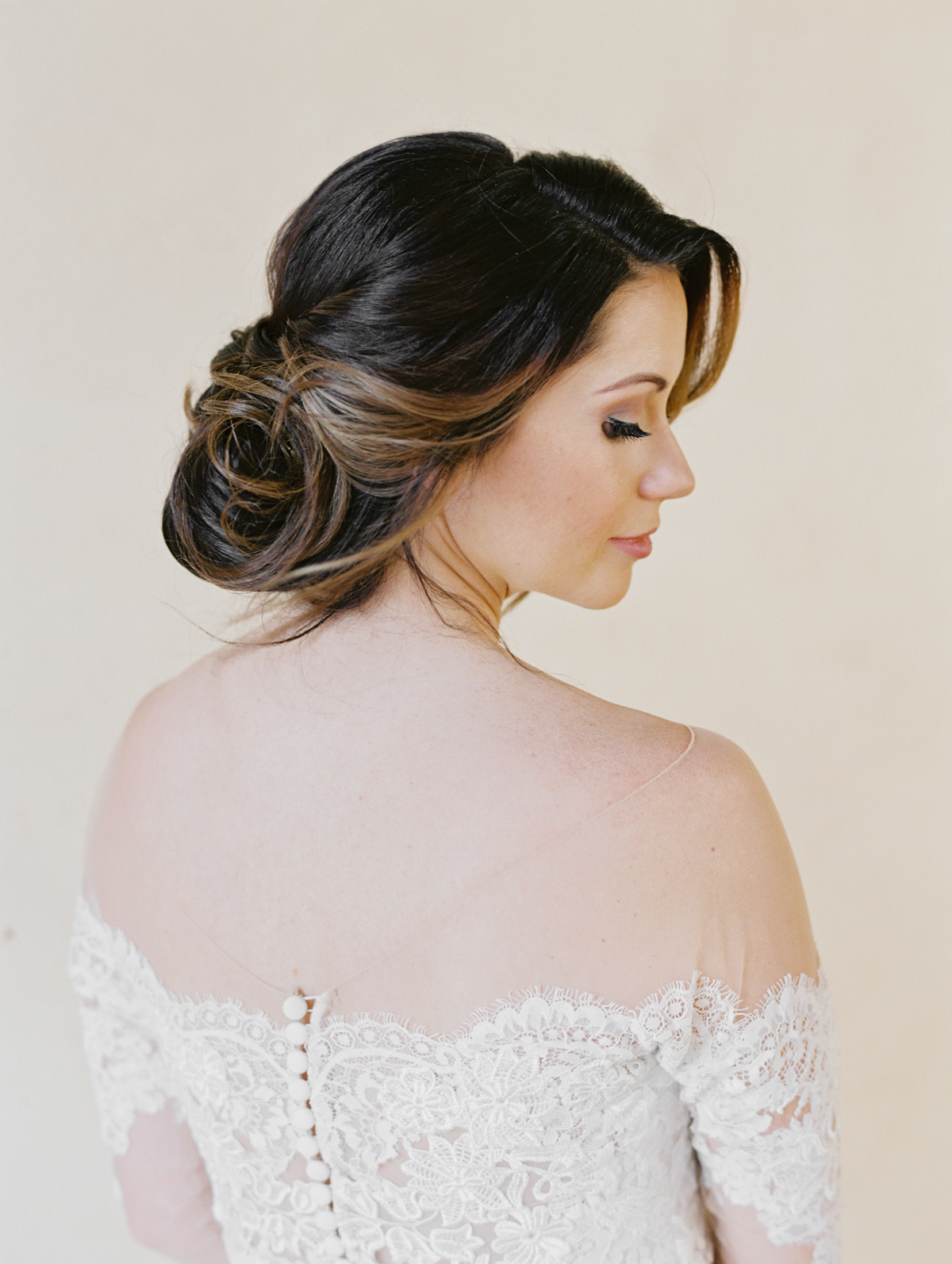 wedding bridal hair up-do for long hair