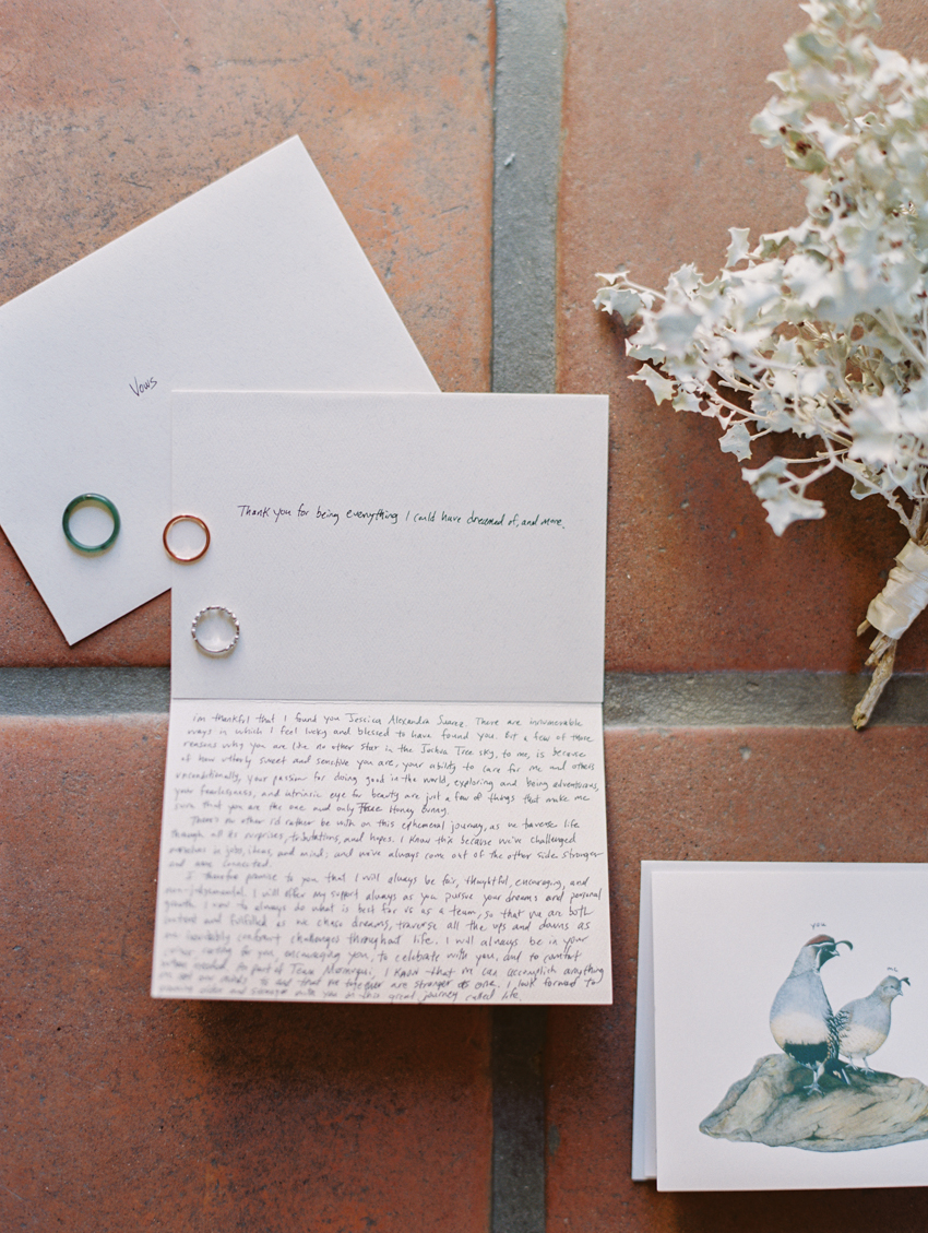 handwritten wedding vows in cards