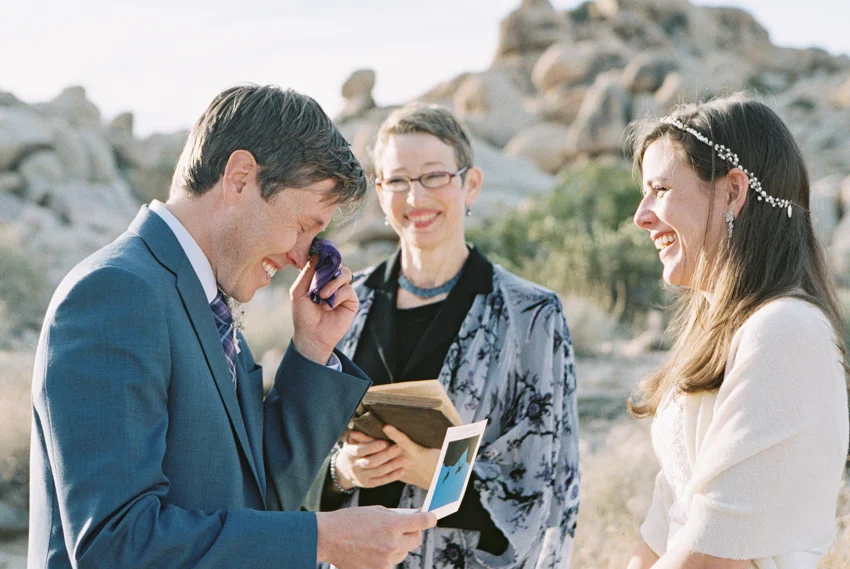 groom getting emotional during ceremony