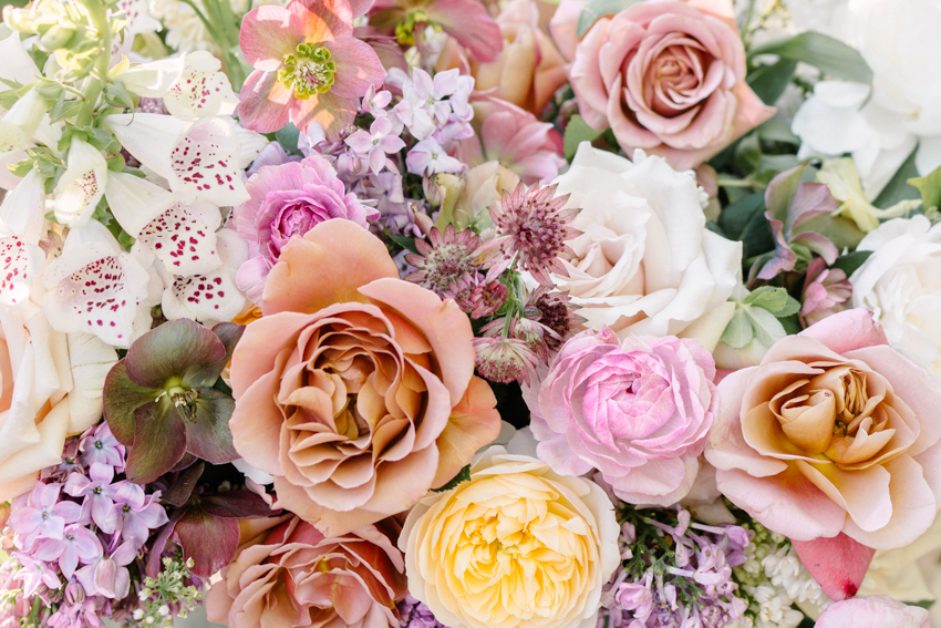 garden roses inspired wedding bouquet | city blossoms las vegas