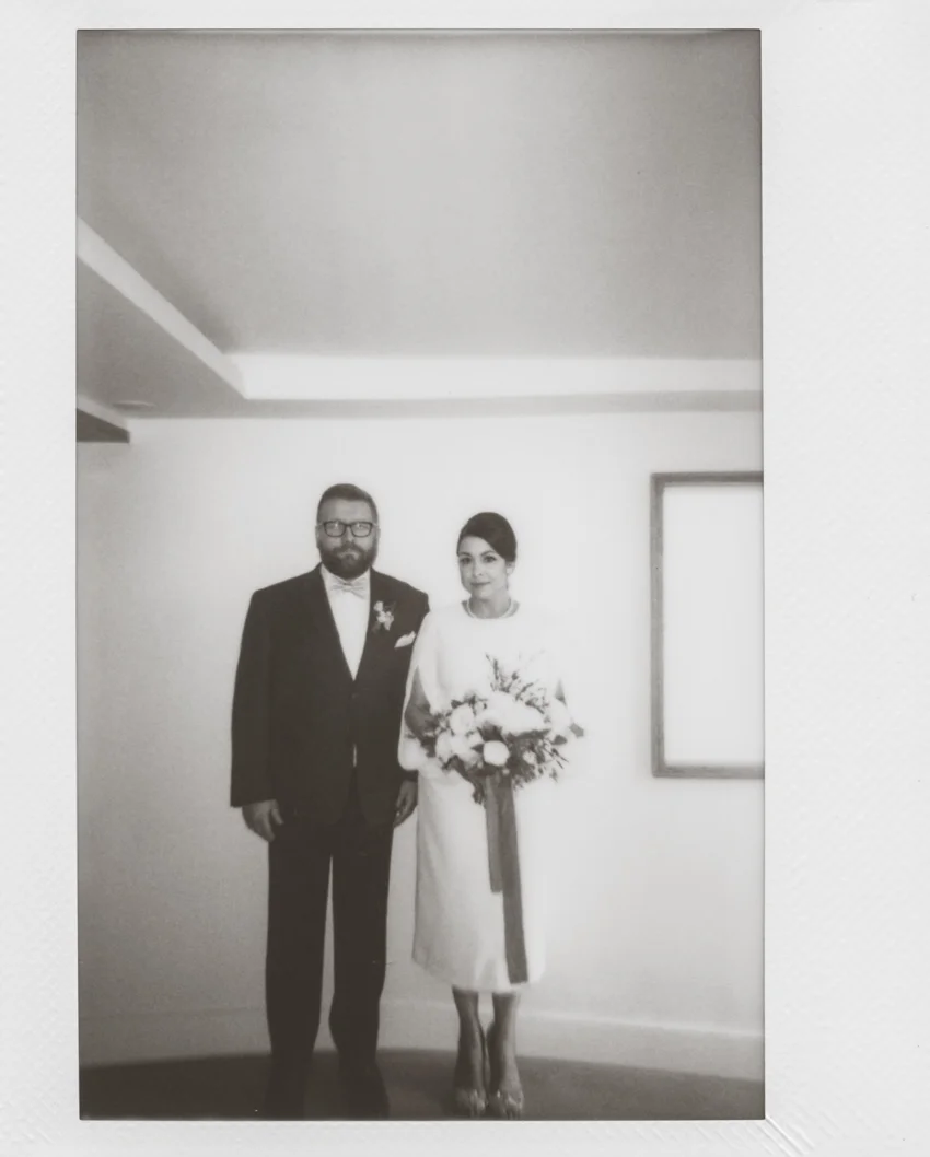 San Francisco city hall wedding polaroid