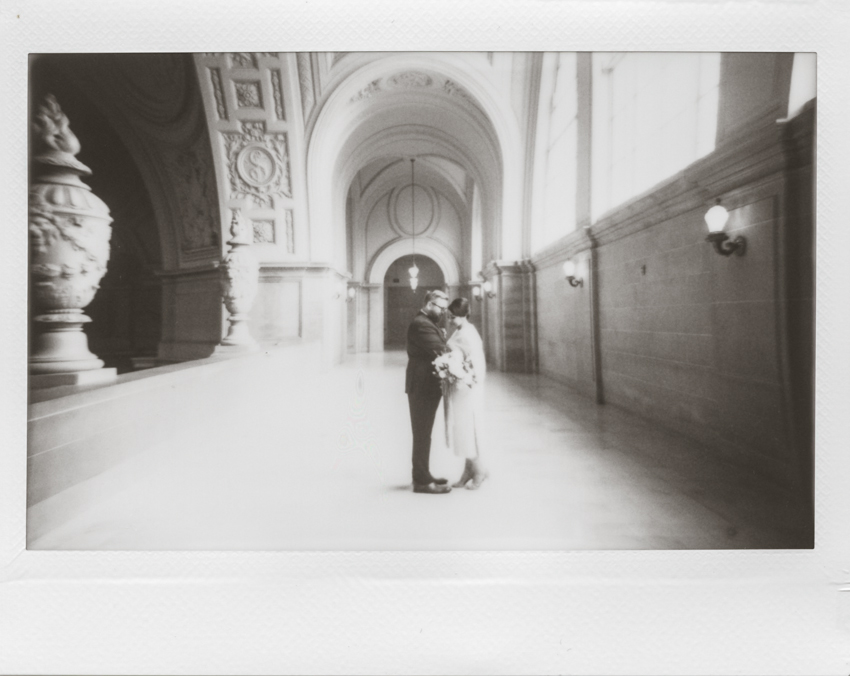 San Francisco city hall elopement polaroid