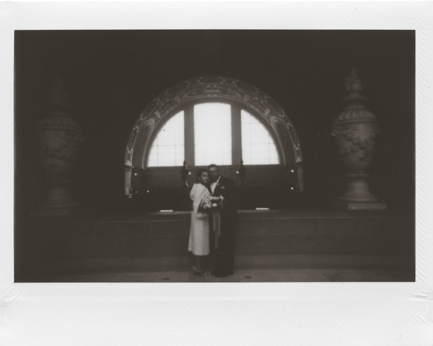 San Francisco city hall elopement instant film