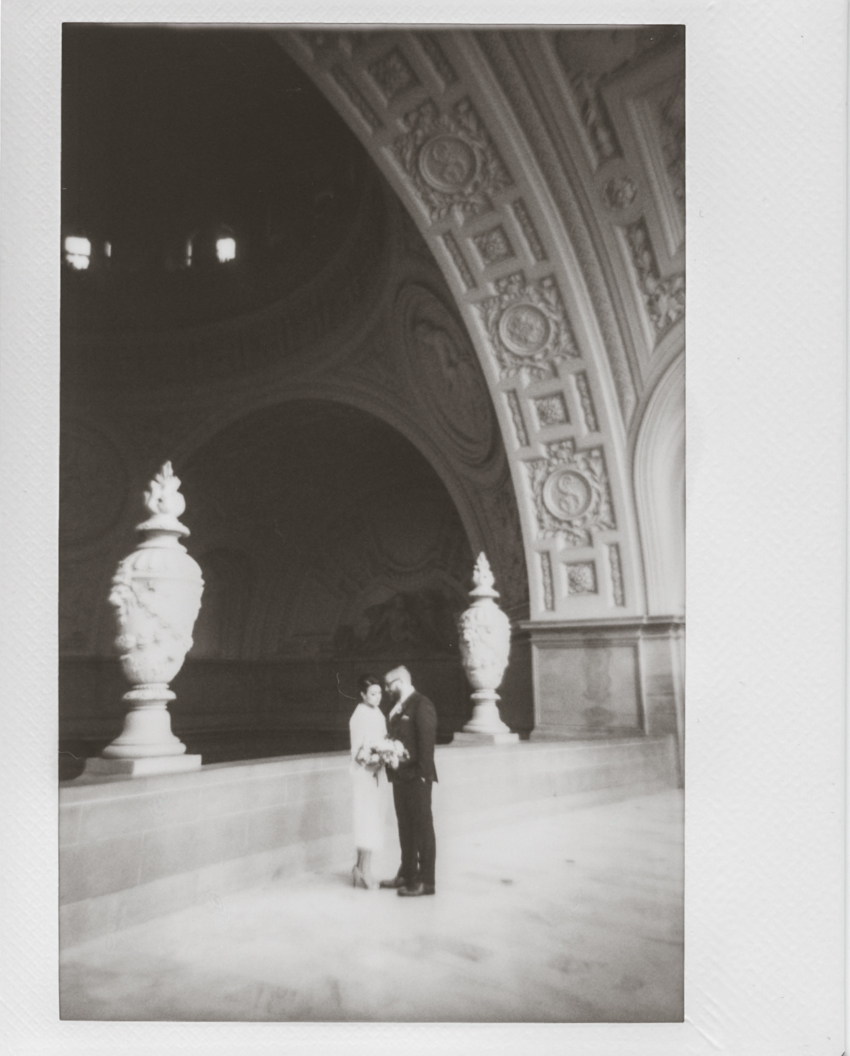 San Francisco city hall elopement polaroid