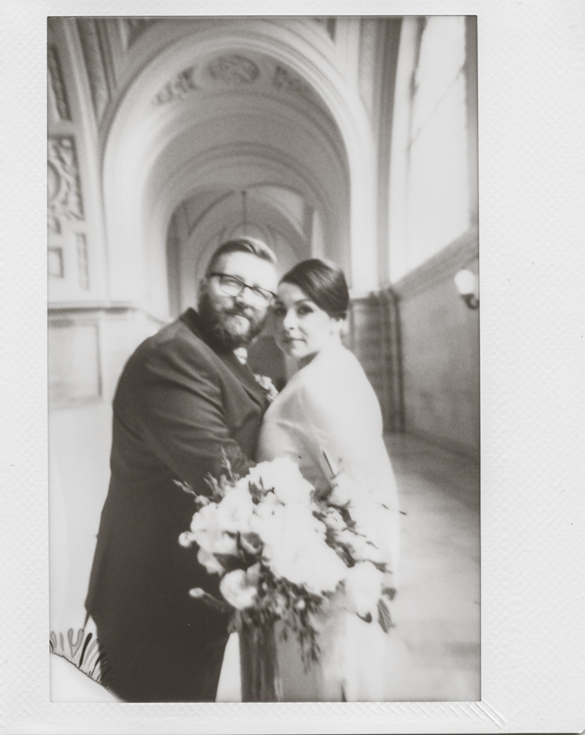 San Francisco city hall wedding polaroid