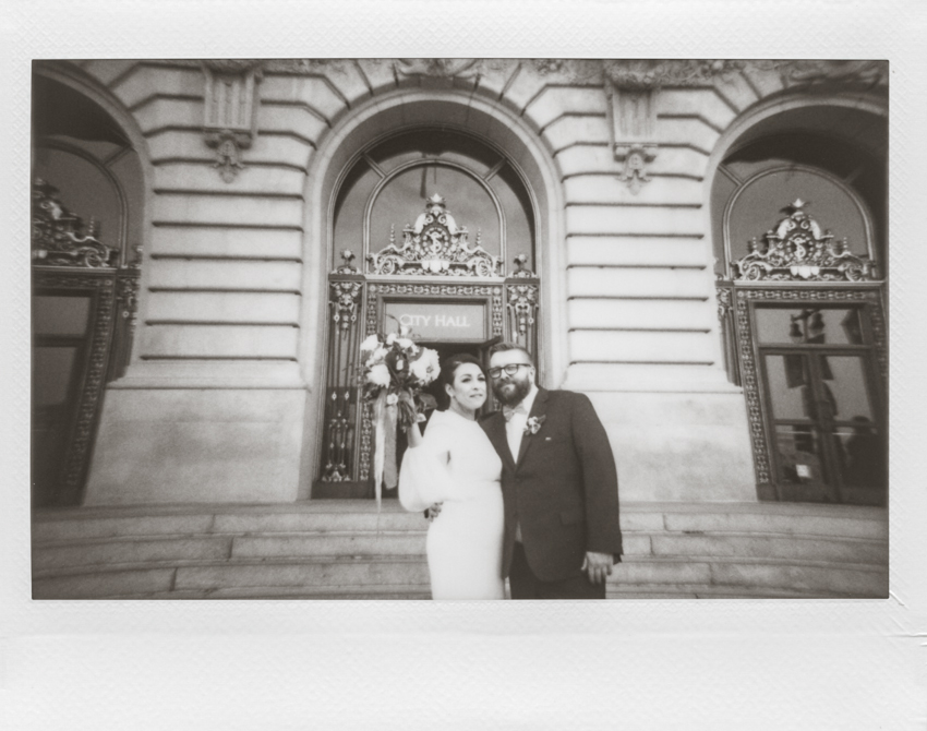 San Francisco city hall wedding polaroid photography