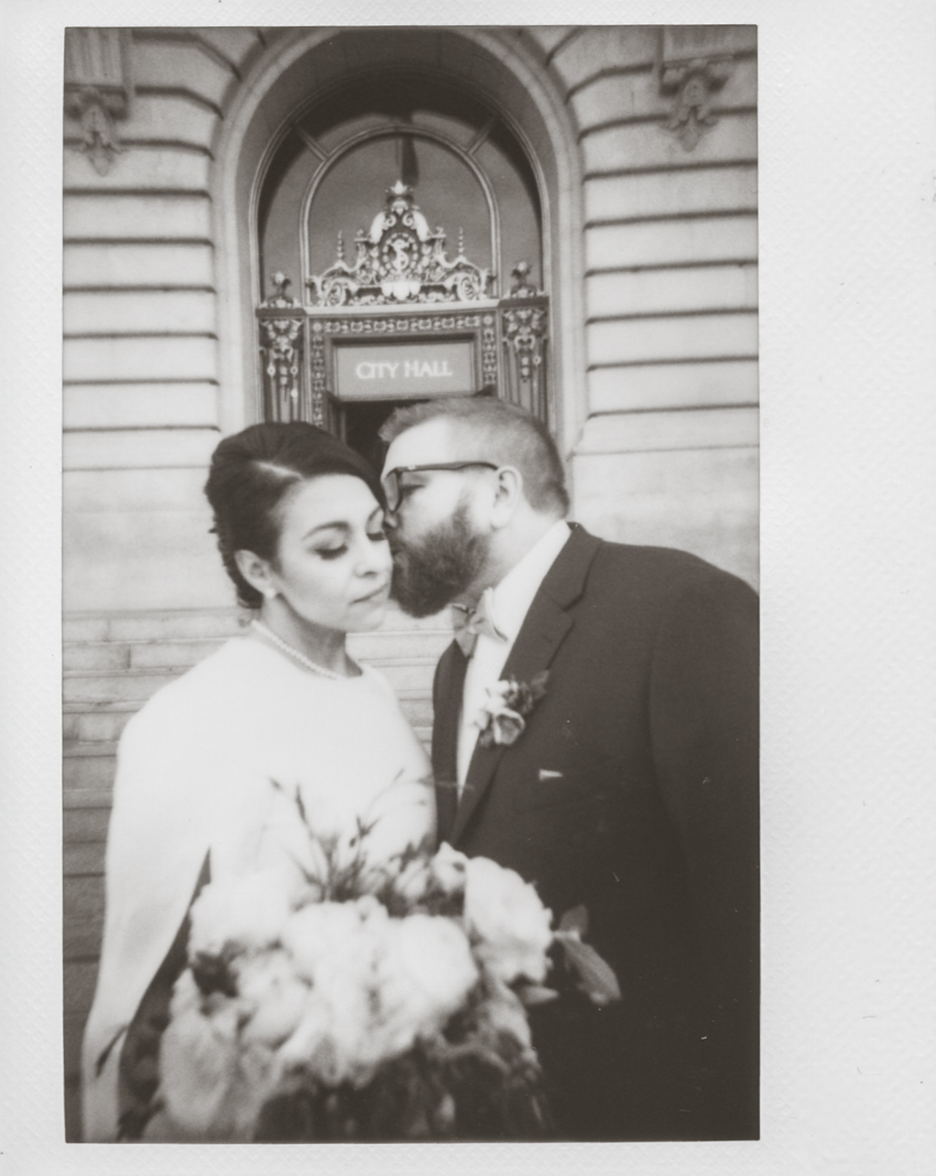 San Francisco city hall wedding polaroid photographer