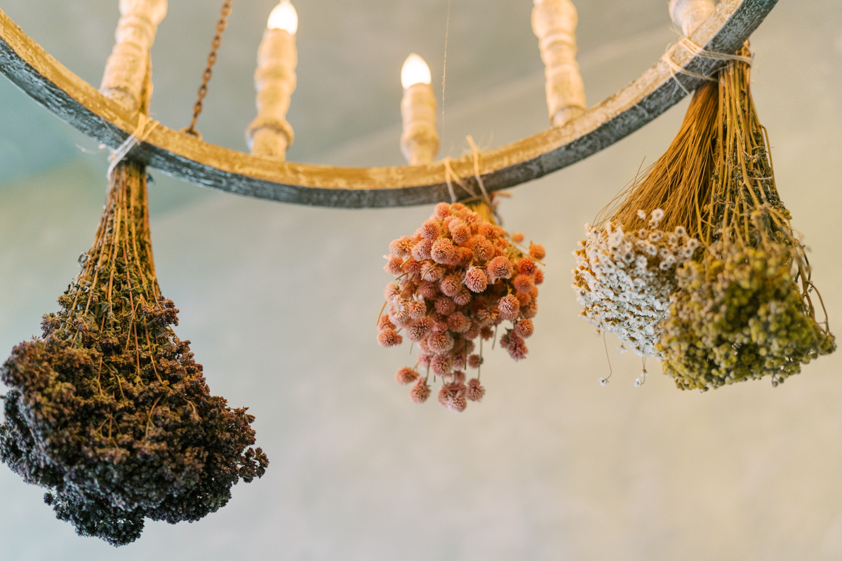 hanging dried flowers