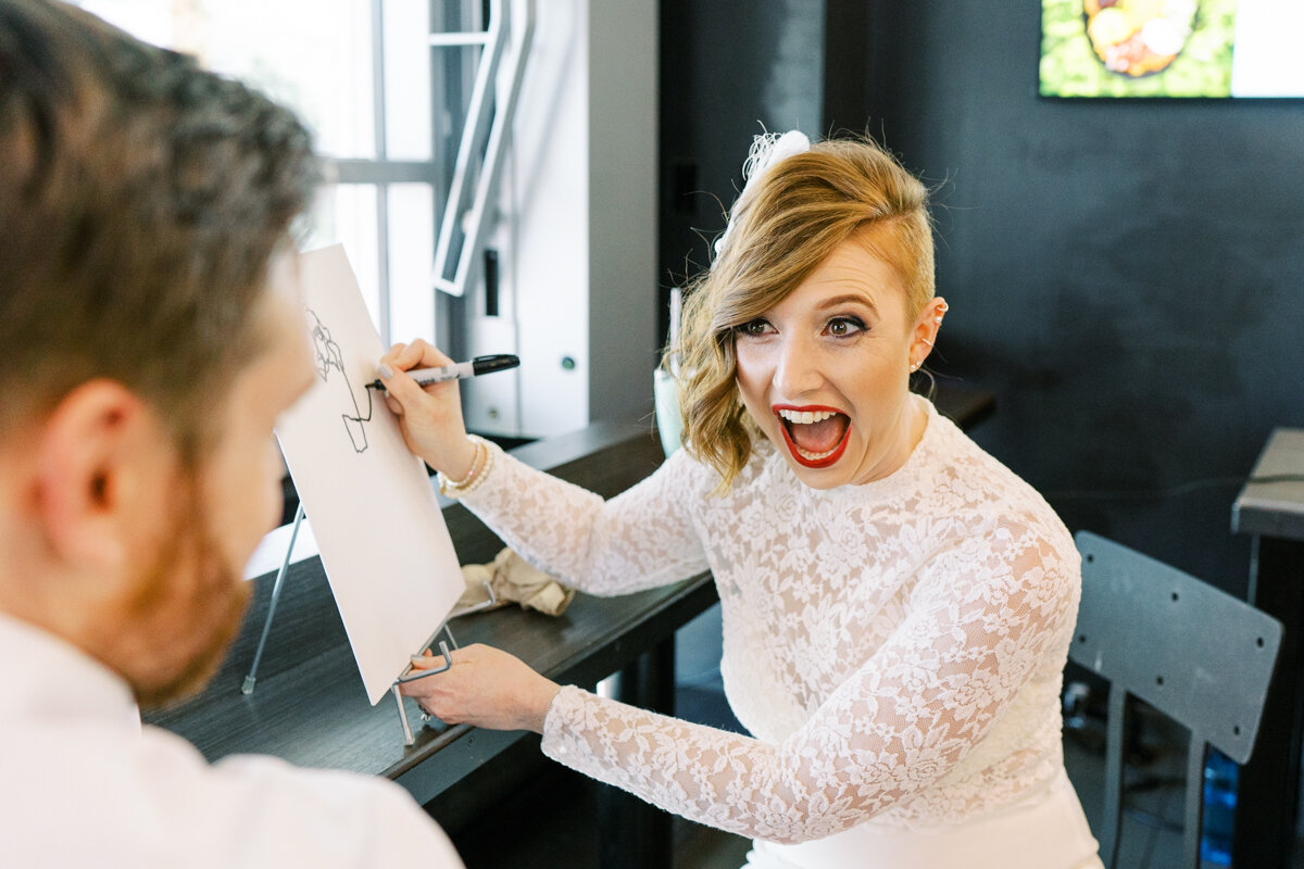 bride laughing really hard