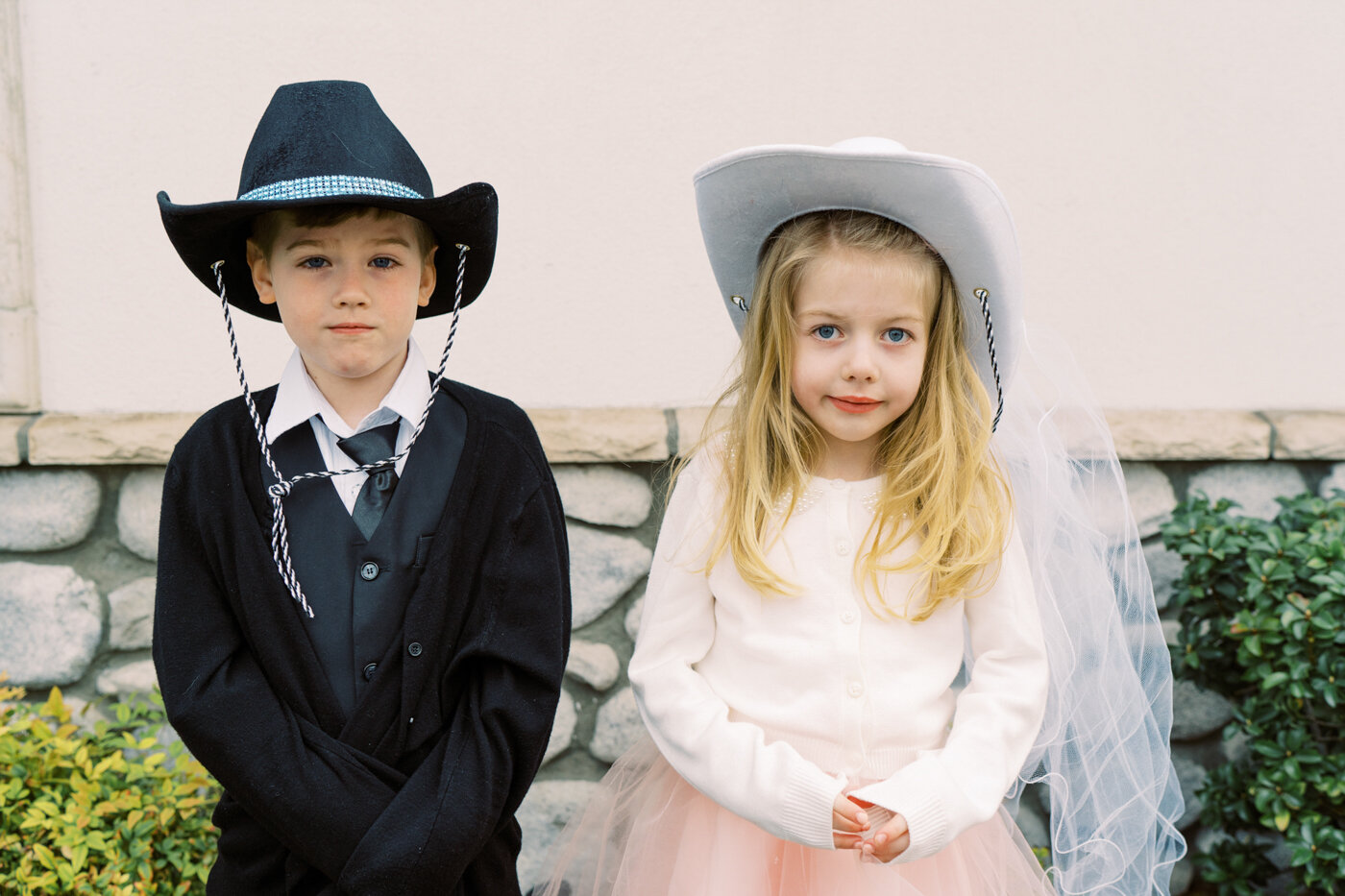 wedding guests wearing cowboy hats