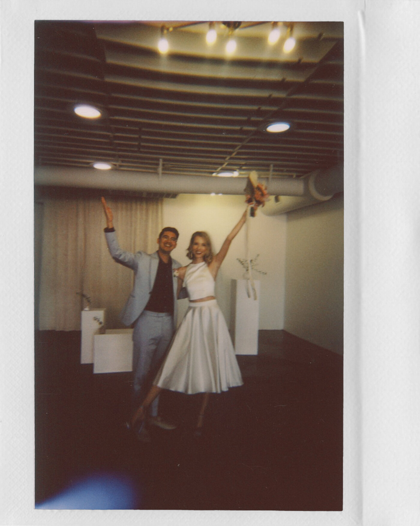 instax wide film wedding chapel