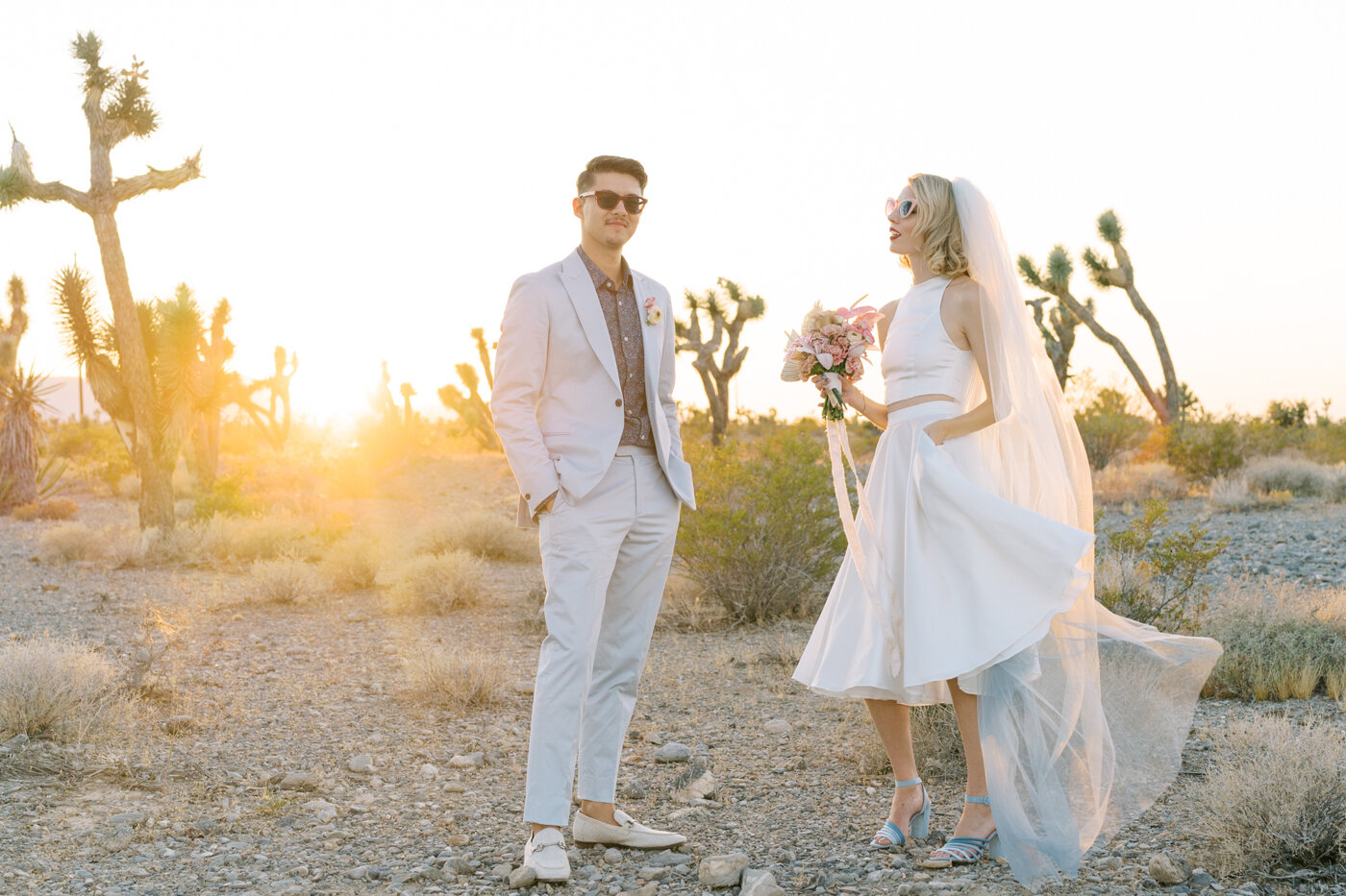 las vegas desert ceremony during sunset